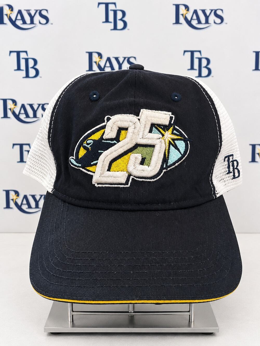 Tampa Bay Rays 25th Anniversary Trucker Hat Snapback OSFA Melonwear